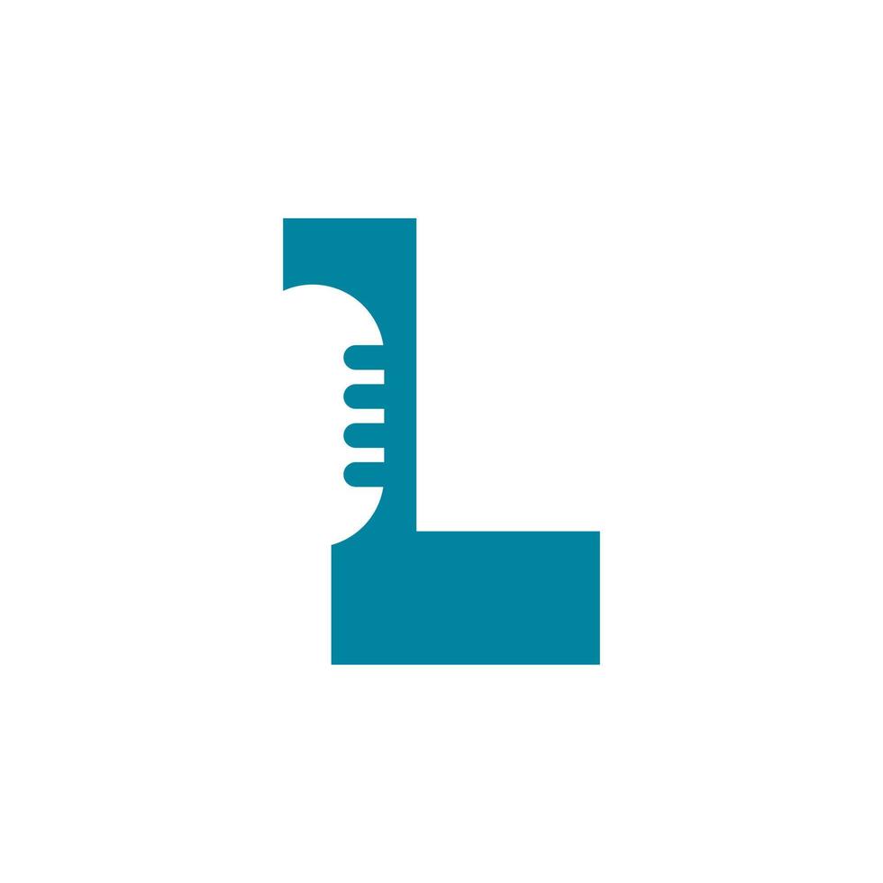 Initial Letter L Music Logo. Dj Symbol Podcast Logo Combined With Microphone Icon Vector Template