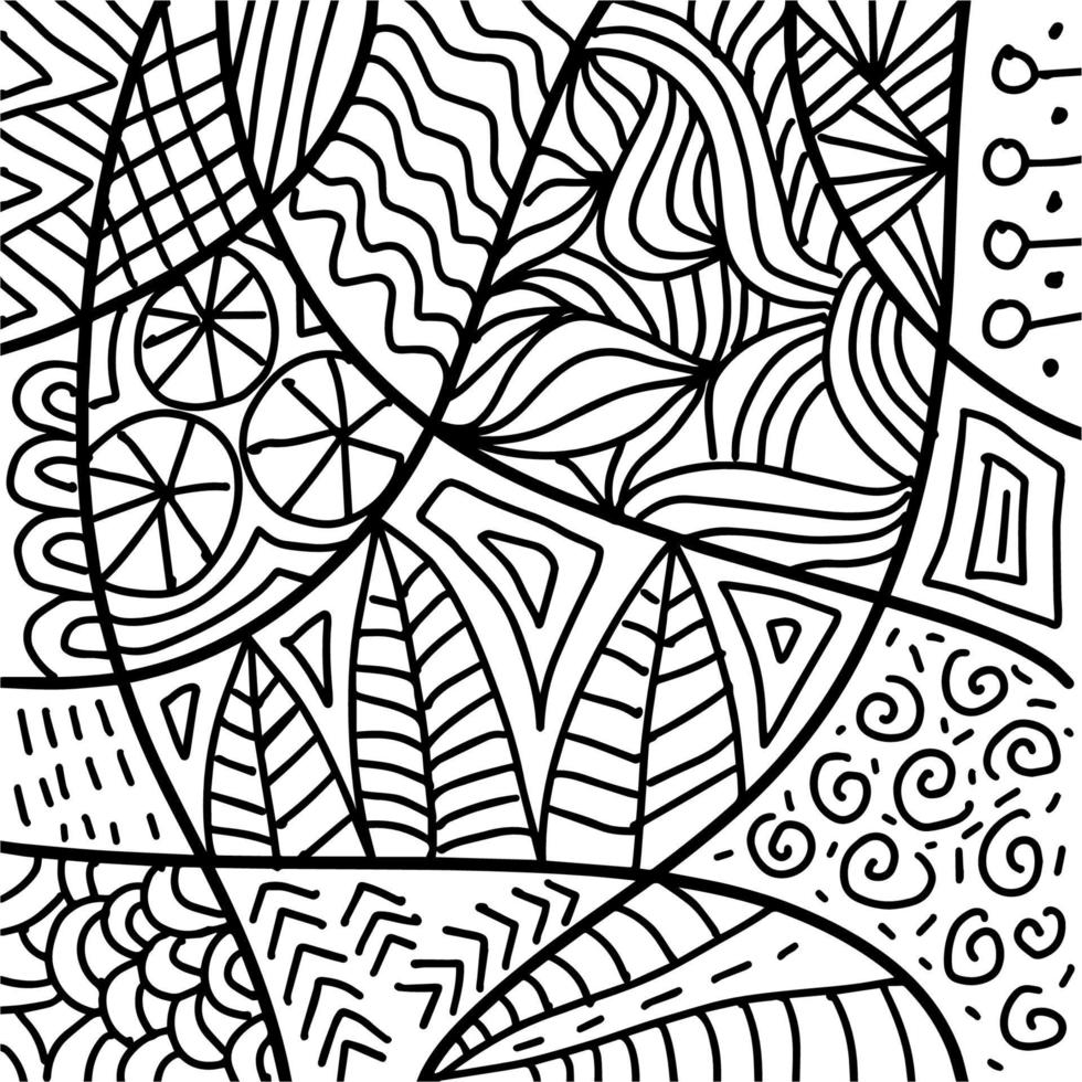 Doodle abstract floral ornament pattern vector