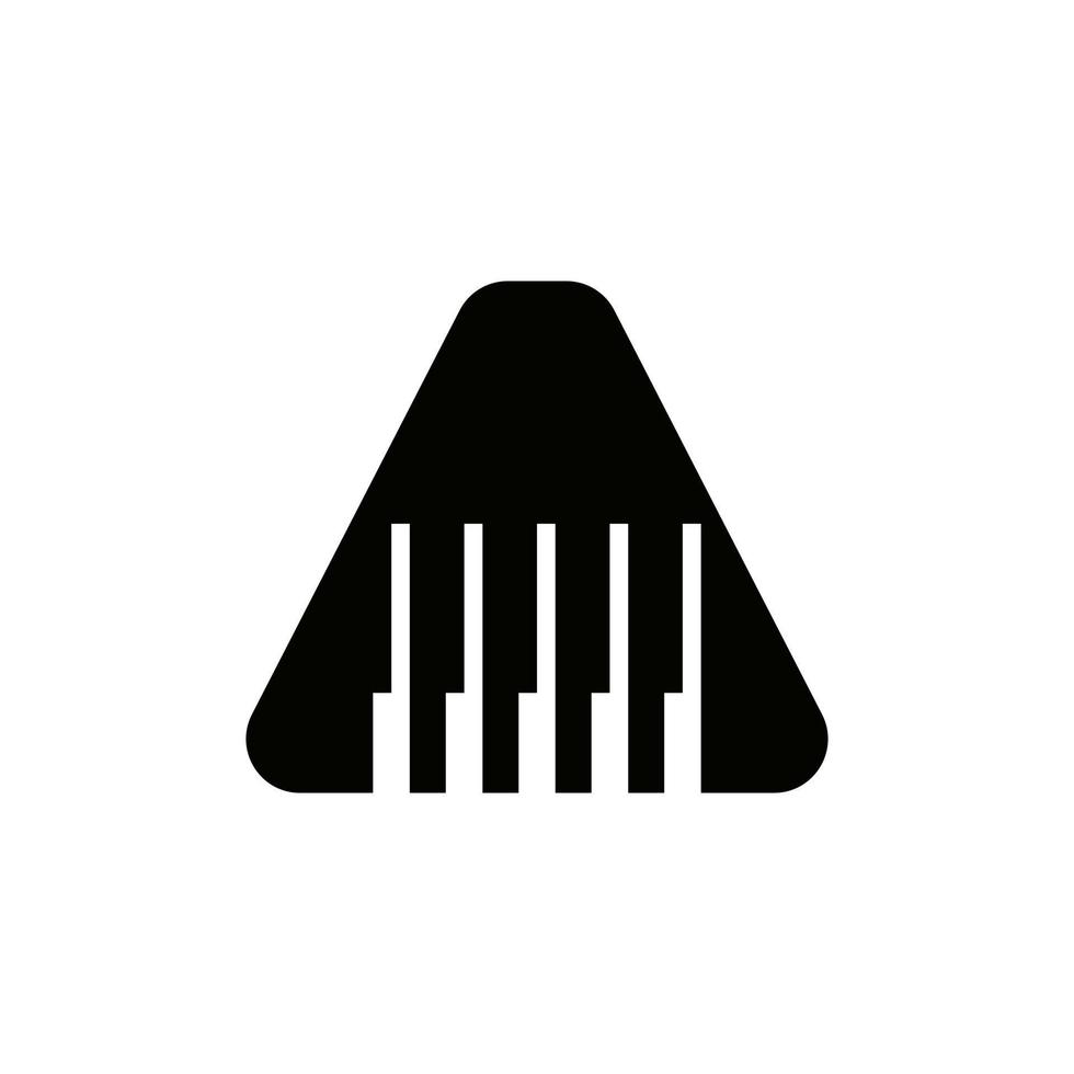 letra un símbolo de músico, plantilla de vector de icono de logotipo de piano