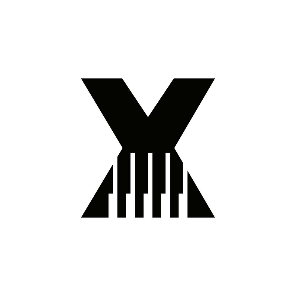 Letter X Musician Symbol, Piano Logo Icon Vector Template