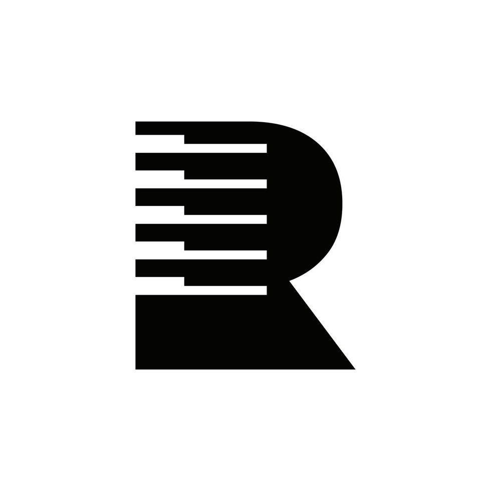 Letter R Musician Symbol, Piano Logo Icon Vector Template
