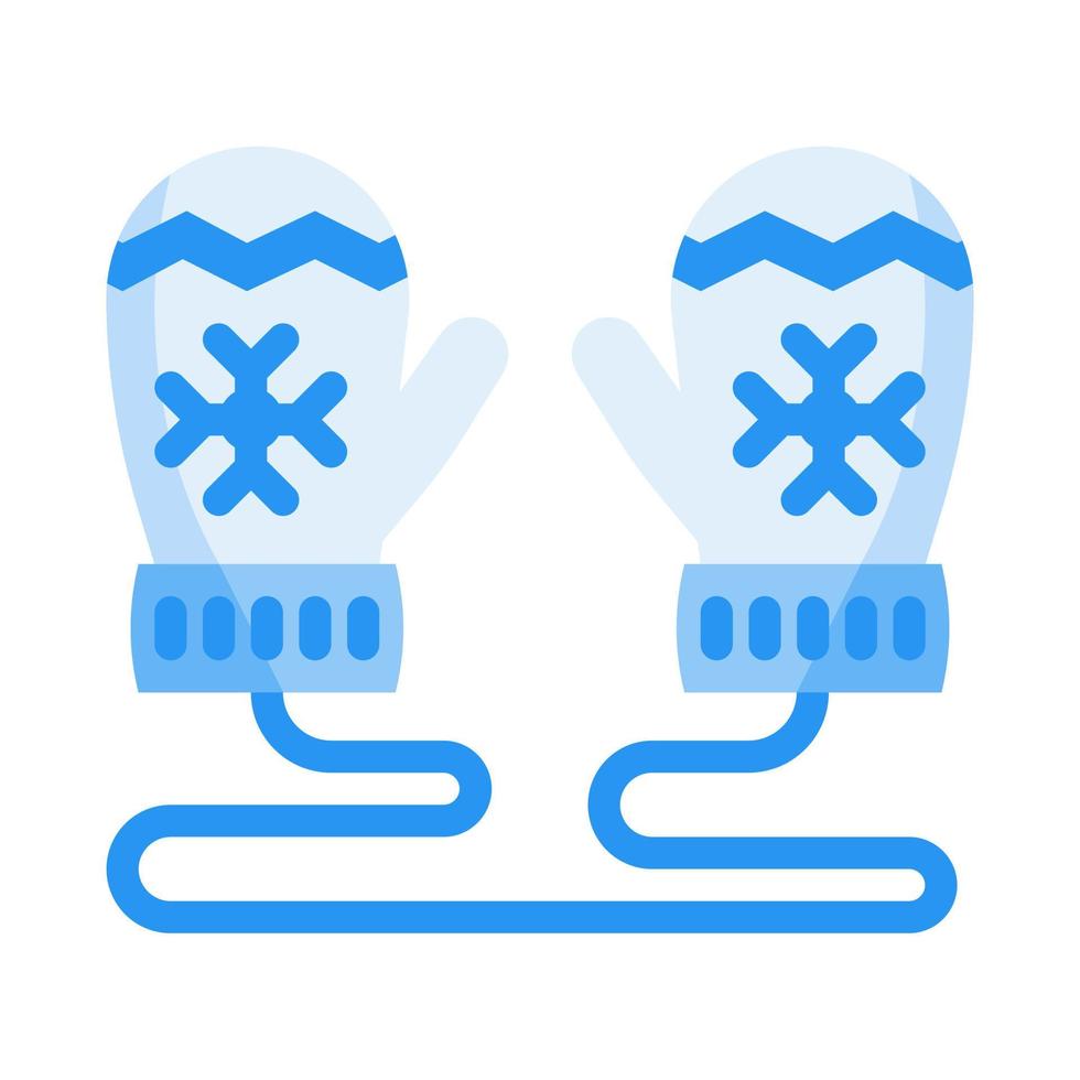 Winter mittens icon in flat style vector, winter gloves, winter clothes vector