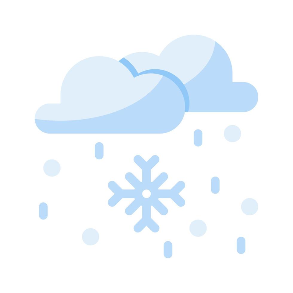 icono de invierno en vector de estilo plano, nube, icono de nube de nieve