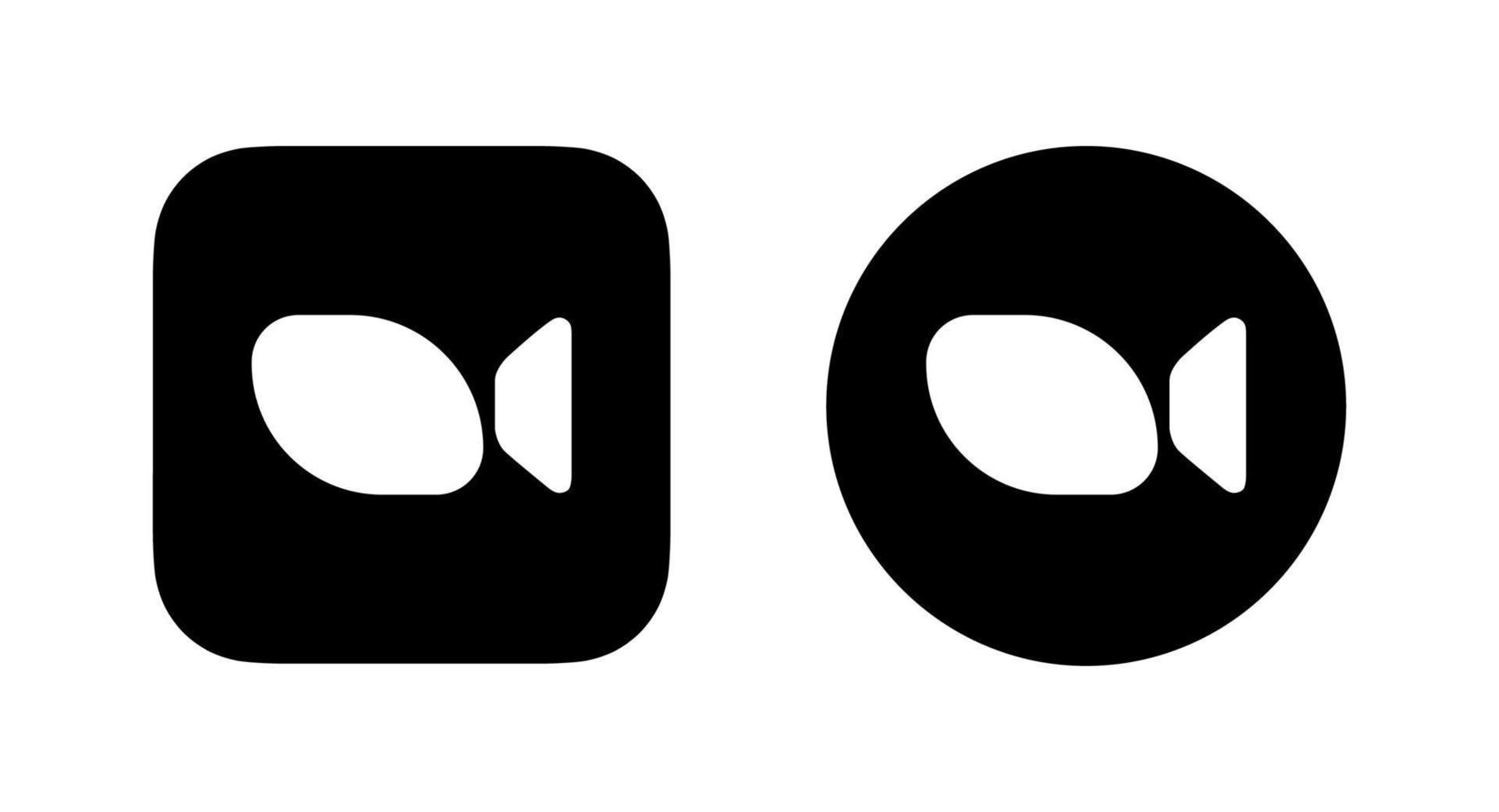 Black Zoom meeting logo vector, Black Zoom Meeting icon vector, zoom
