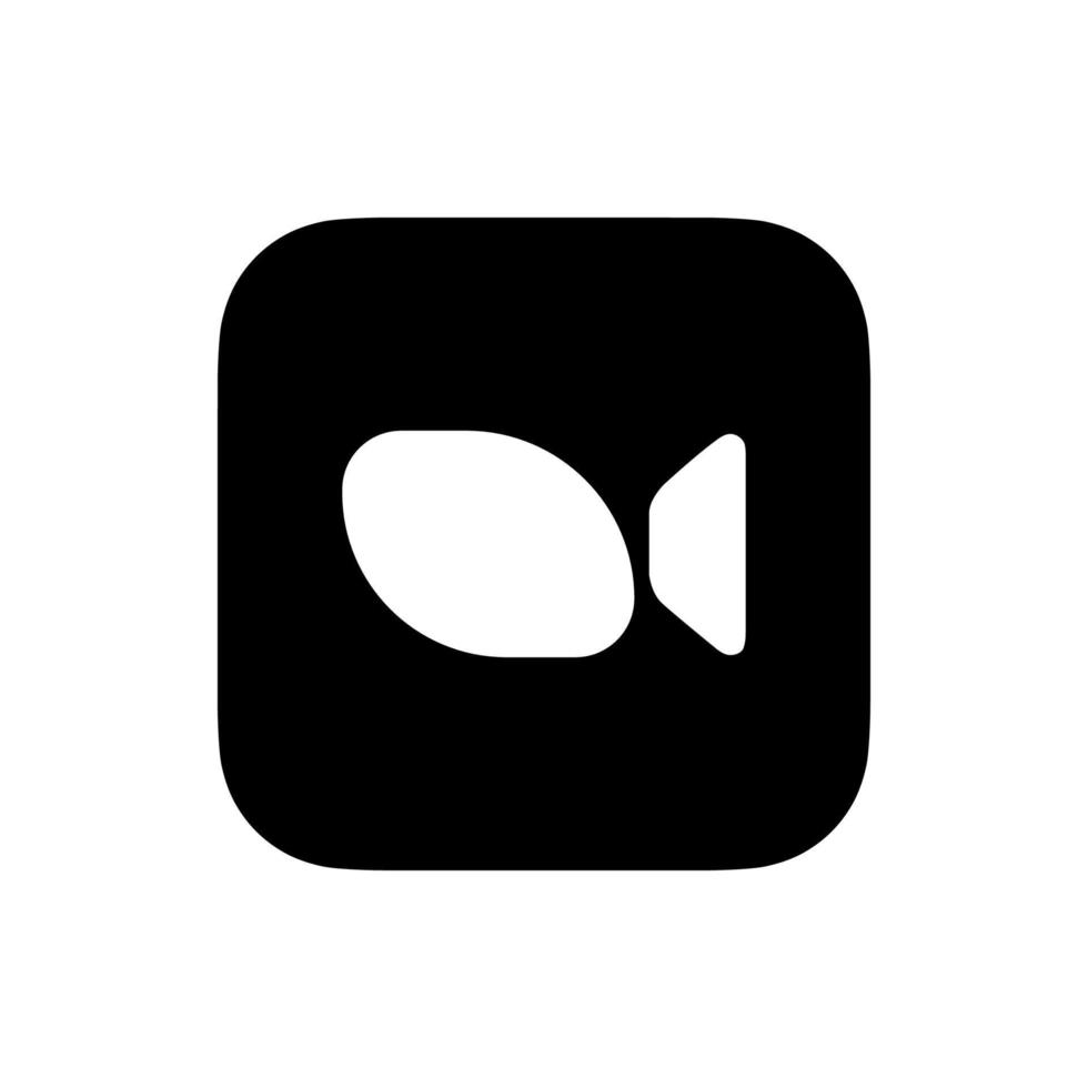 Black Zoom meeting logo vector, Black Zoom Meeting icon vector, zoom