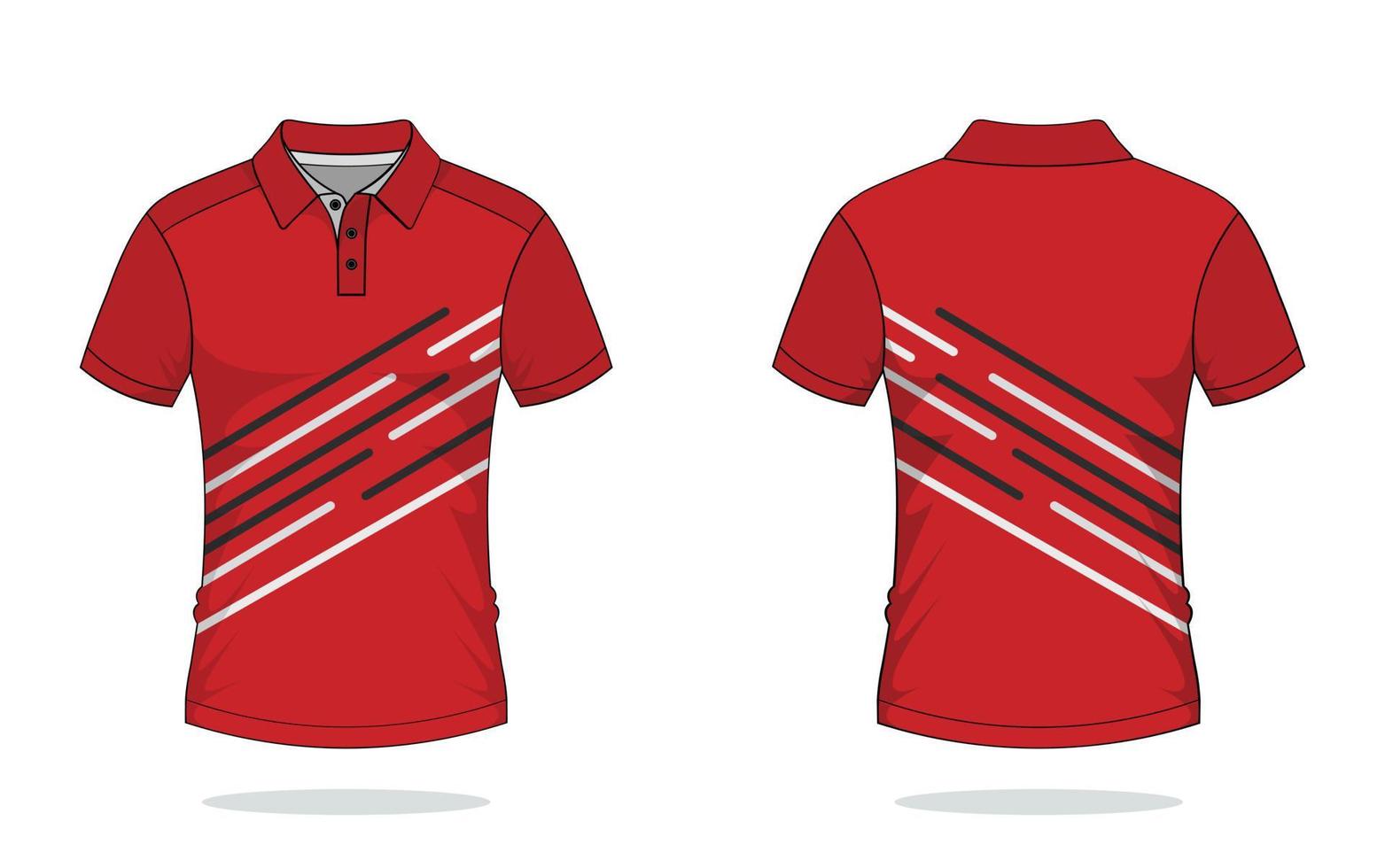 diseño de camiseta polo, plantilla roja vector