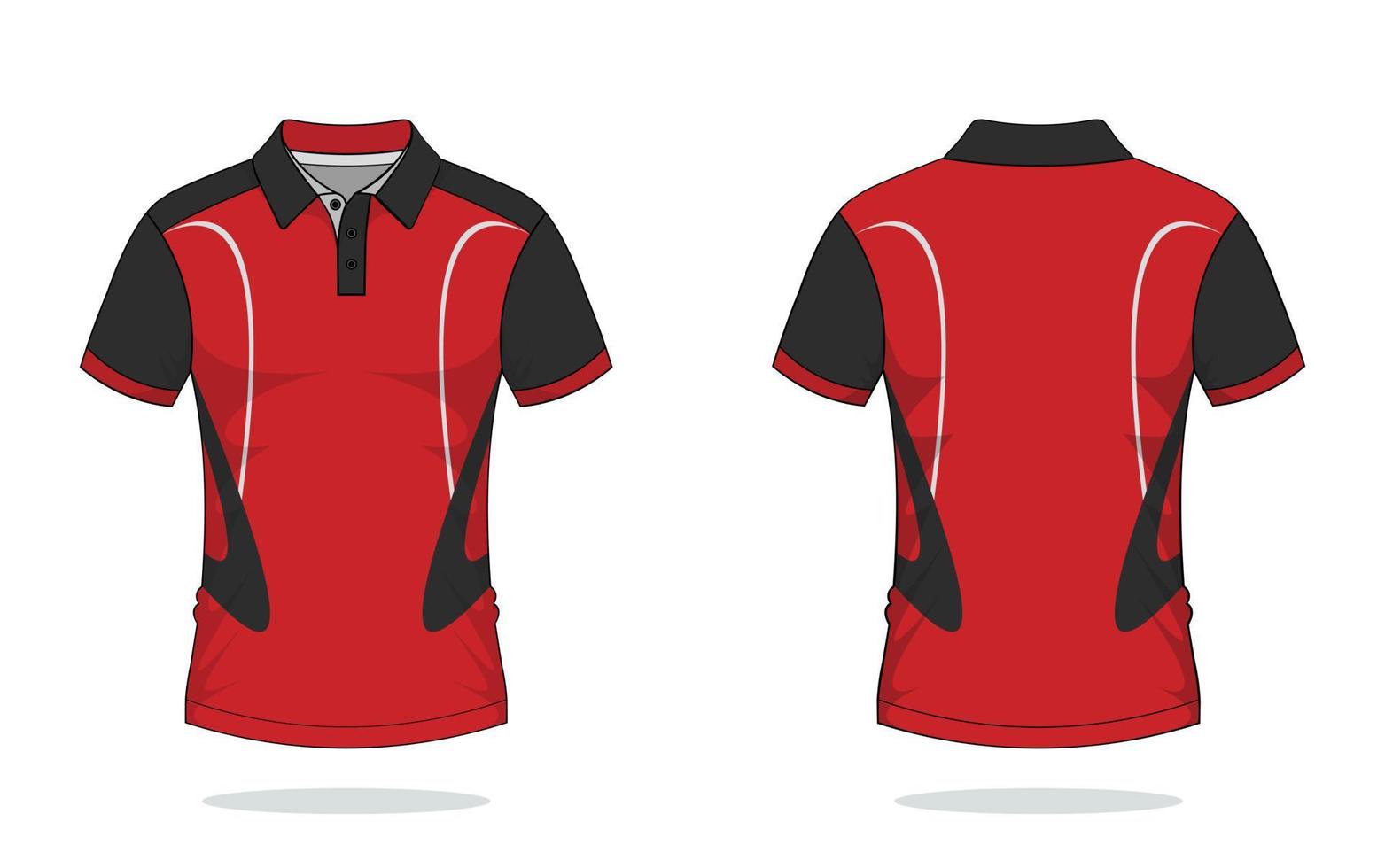 Tshirt polo design, red template vector