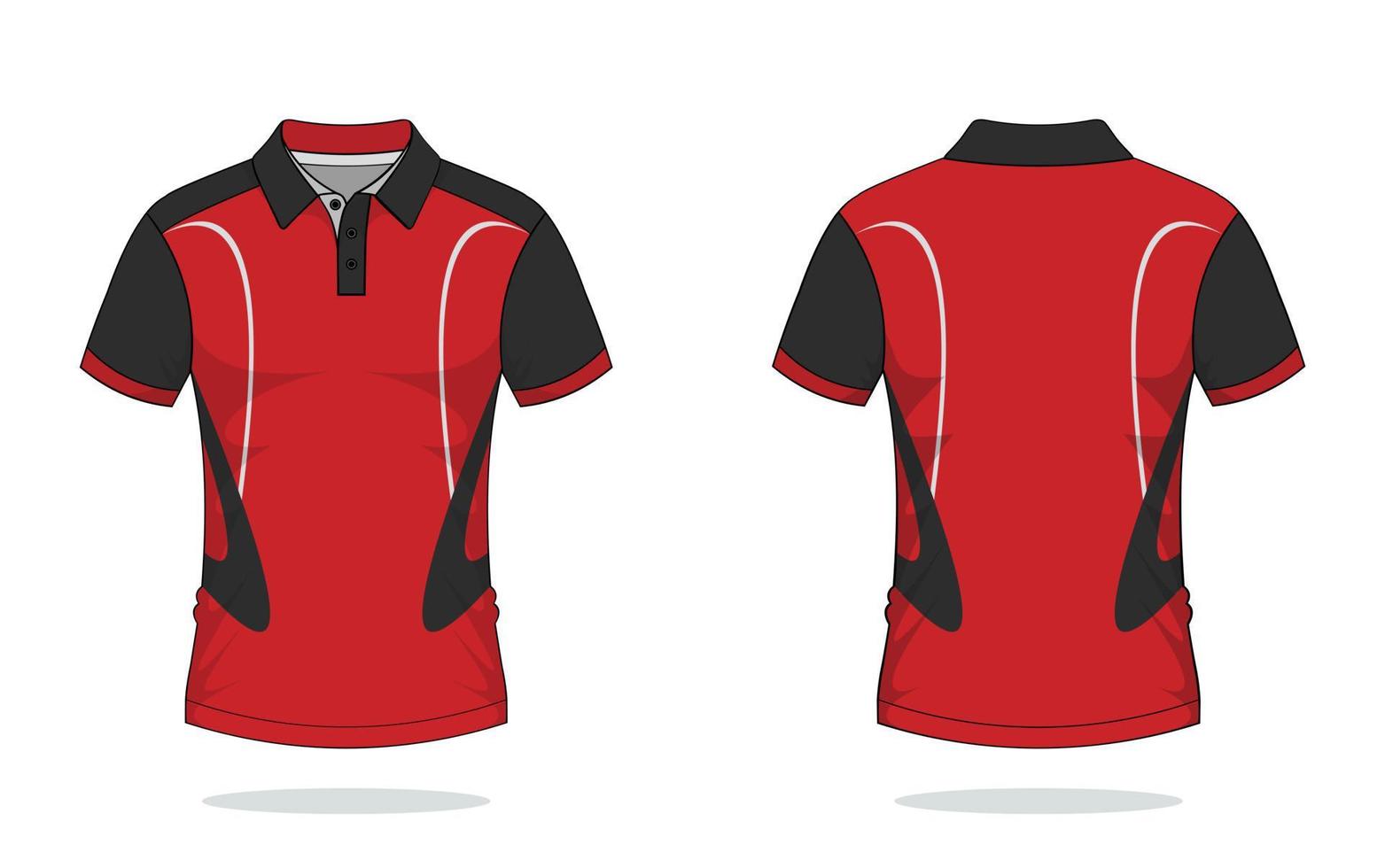 diseño de camiseta polo, plantilla roja vector