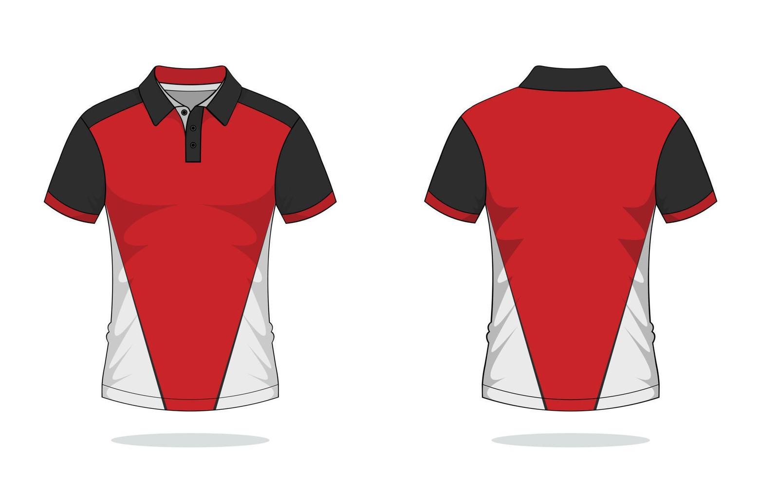 Tshirt polo design, red template vector