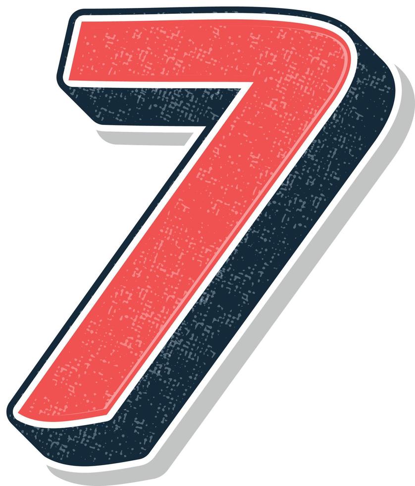 Vintage style 3d illustration of number 7 19493330 Vector Art at Vecteezy