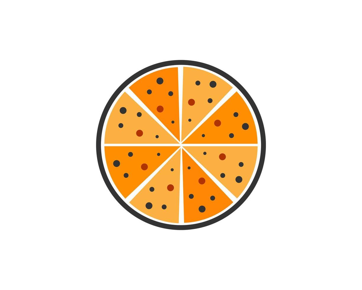 icono de pizza, plantilla de vector de concepto de logotipo de restaurante de café