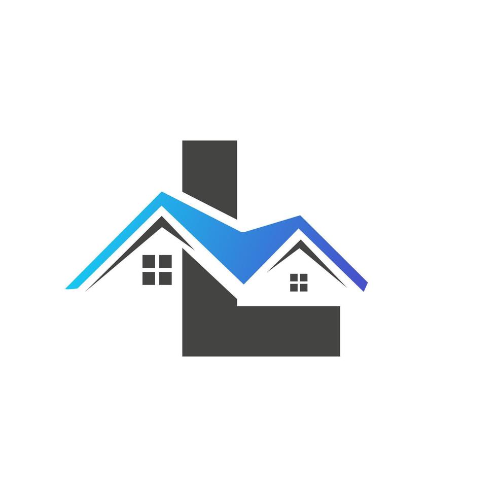 Initial Letter L Real Estate Logo With House Building Roof For Investment and Corporate Business Template vector