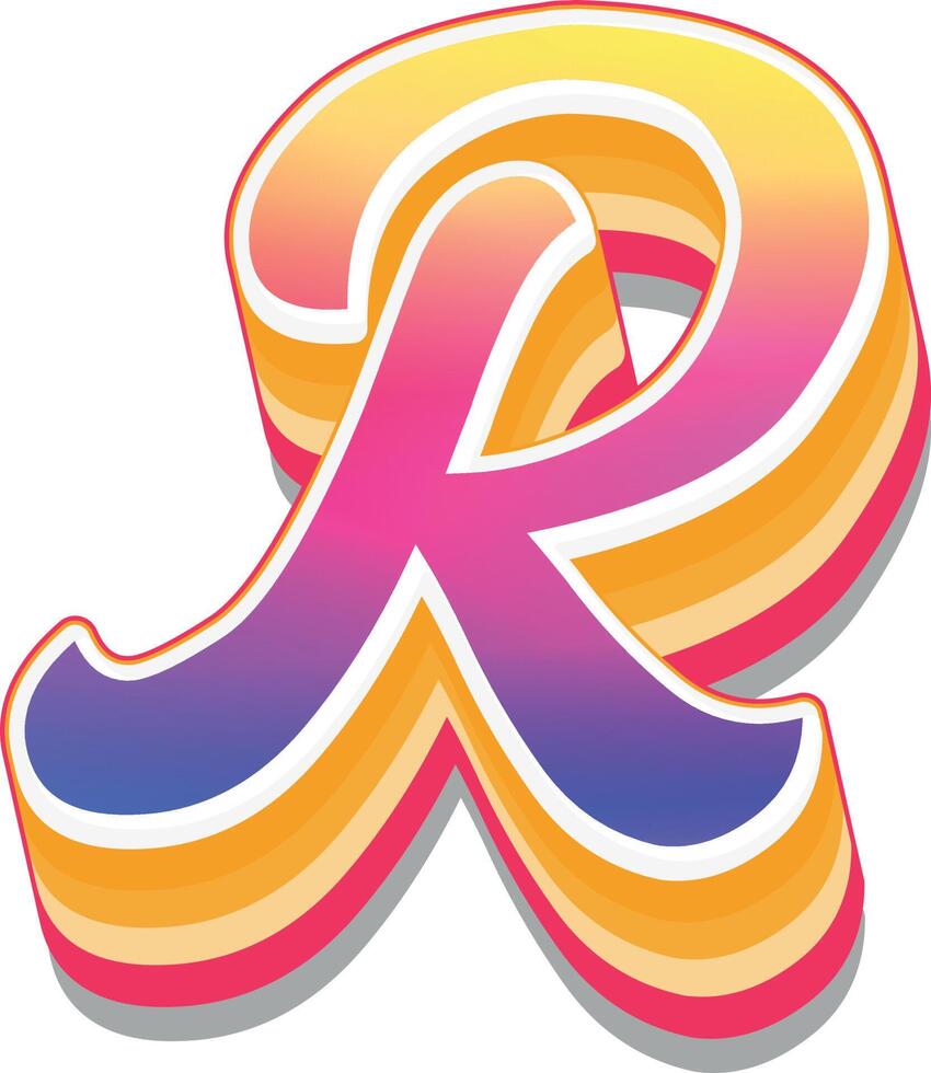 Colorful 3d illustration of letter r 19493478 Vector Art at Vecteezy