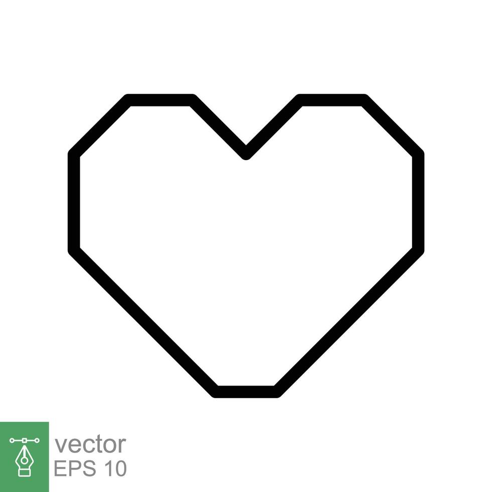 icono del corazón estilo de esquema simple. logo de amor, sentimiento, romance, decoración de maleza, como, concepto de emoción. símbolo de línea delgada negra. diseño de ilustración vectorial aislado sobre fondo blanco. eps 10. vector