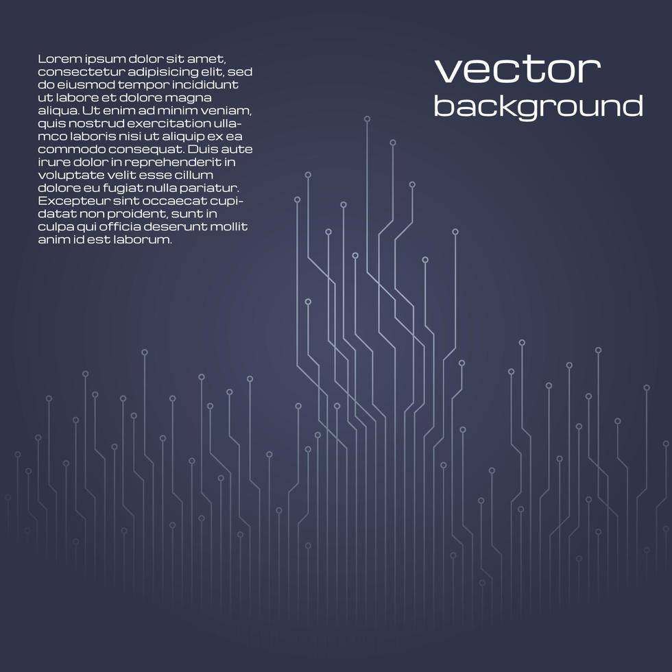 fondo tecnológico abstracto con elementos del microchip. textura de fondo de placa de circuito. ilustración vectorial vector
