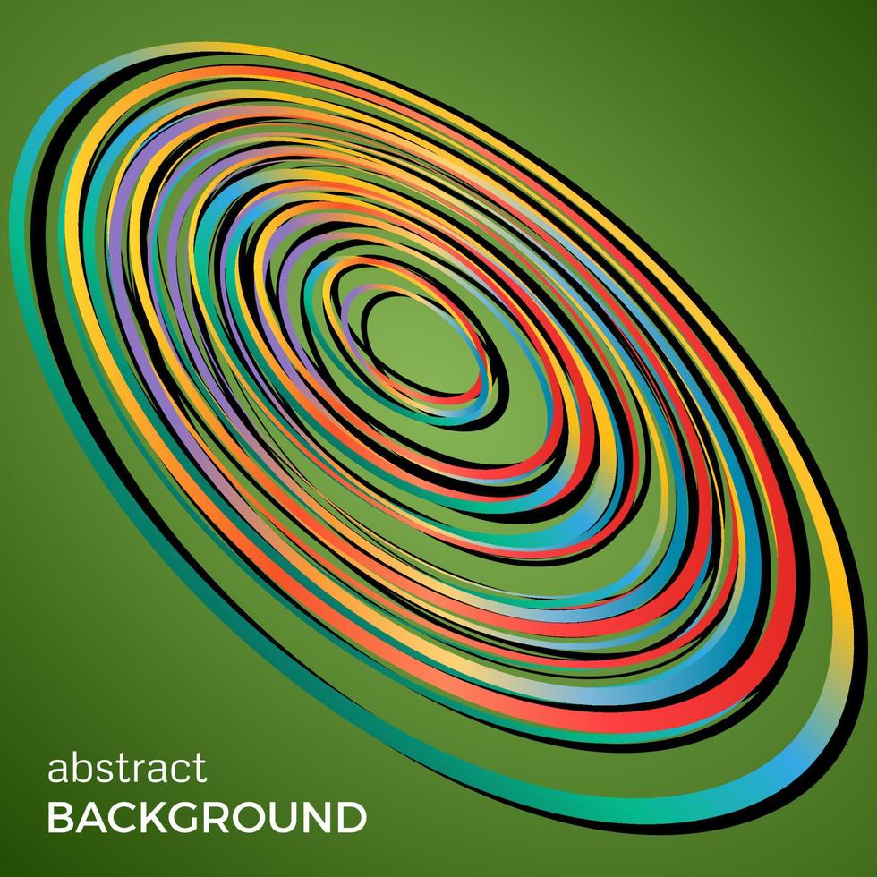 Beautiful light circles on a green background. Abstract flash light circles. Vector technology background.