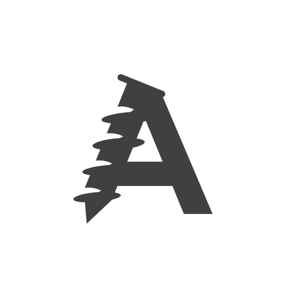 Letter A Screw Logo Template For Construction Ironmonger  Symbol Design vector