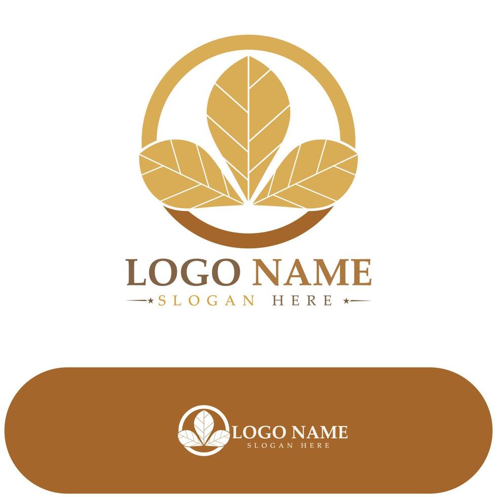 logotipo de hoja de tabaco, campo de tabaco y vector de diseño de plantilla de logotipo de cigarrillo de tabaco