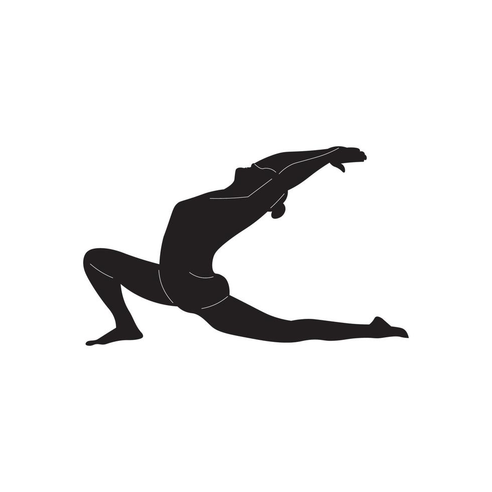 Yoga black white silhouette vector image