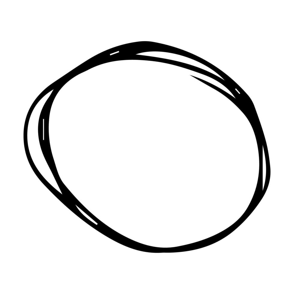 Hand drawn scribble circle. Black doodle round circular design element on white background. Vector illustration