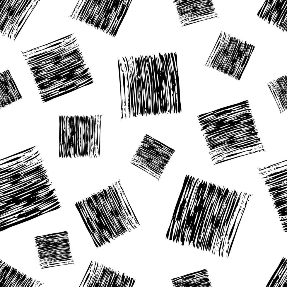 Seamless Pattern with hand drawn black scribble Smear. Abstract grunge texture. Vector illustration