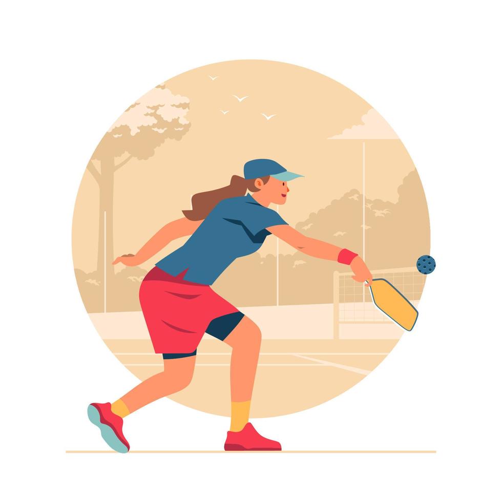Playing Pickleball Concept vector