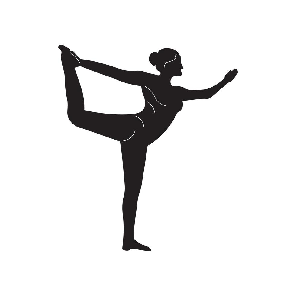 Yoga black white silhouette vector image