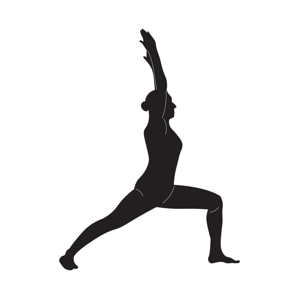 yoga negro blanco silueta vector imagen