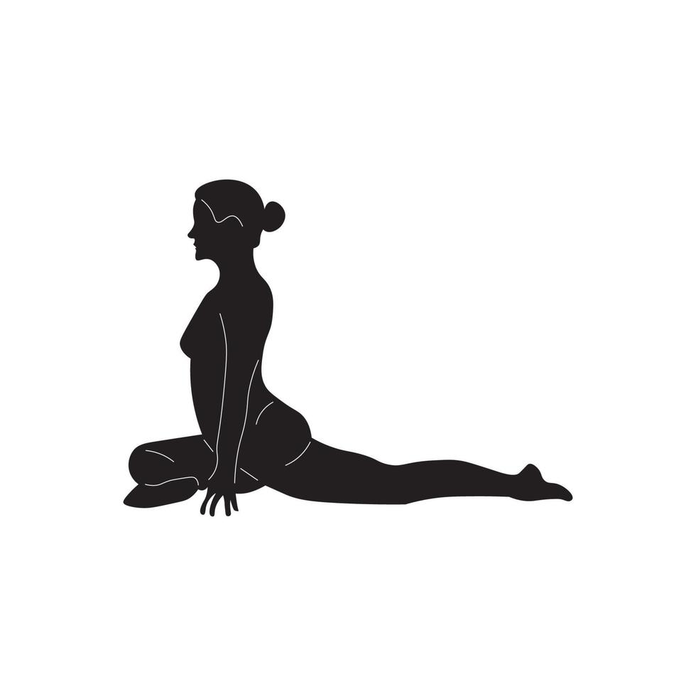 yoga negro blanco silueta vector imagen