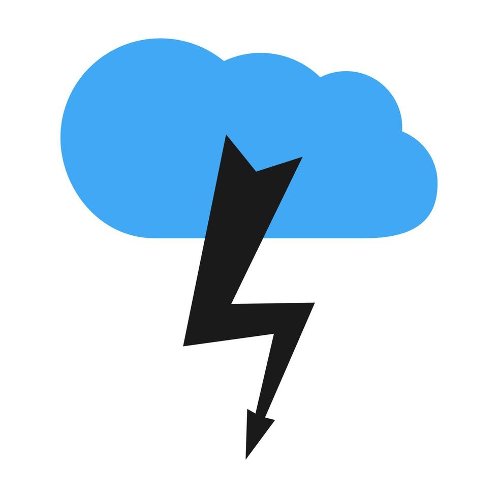 A cloud with a thunderstorm. Vector illustration.