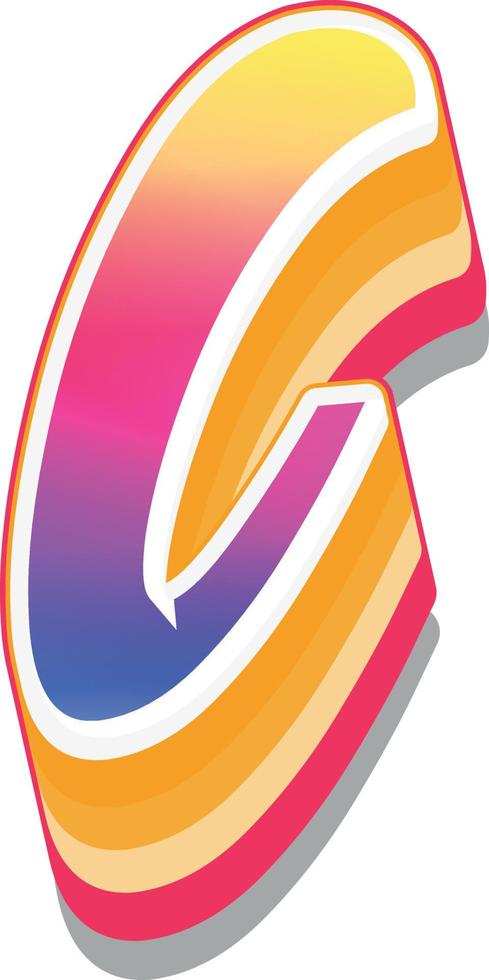 Colorful 3d illustration of small letter l vector