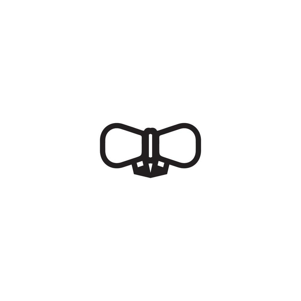 Bow tie icon. Simple style man fashion poster background symbol. Bow tie text frame. Bow tie logo design element. Bow tie t-shirt printing. Vector for sticker.