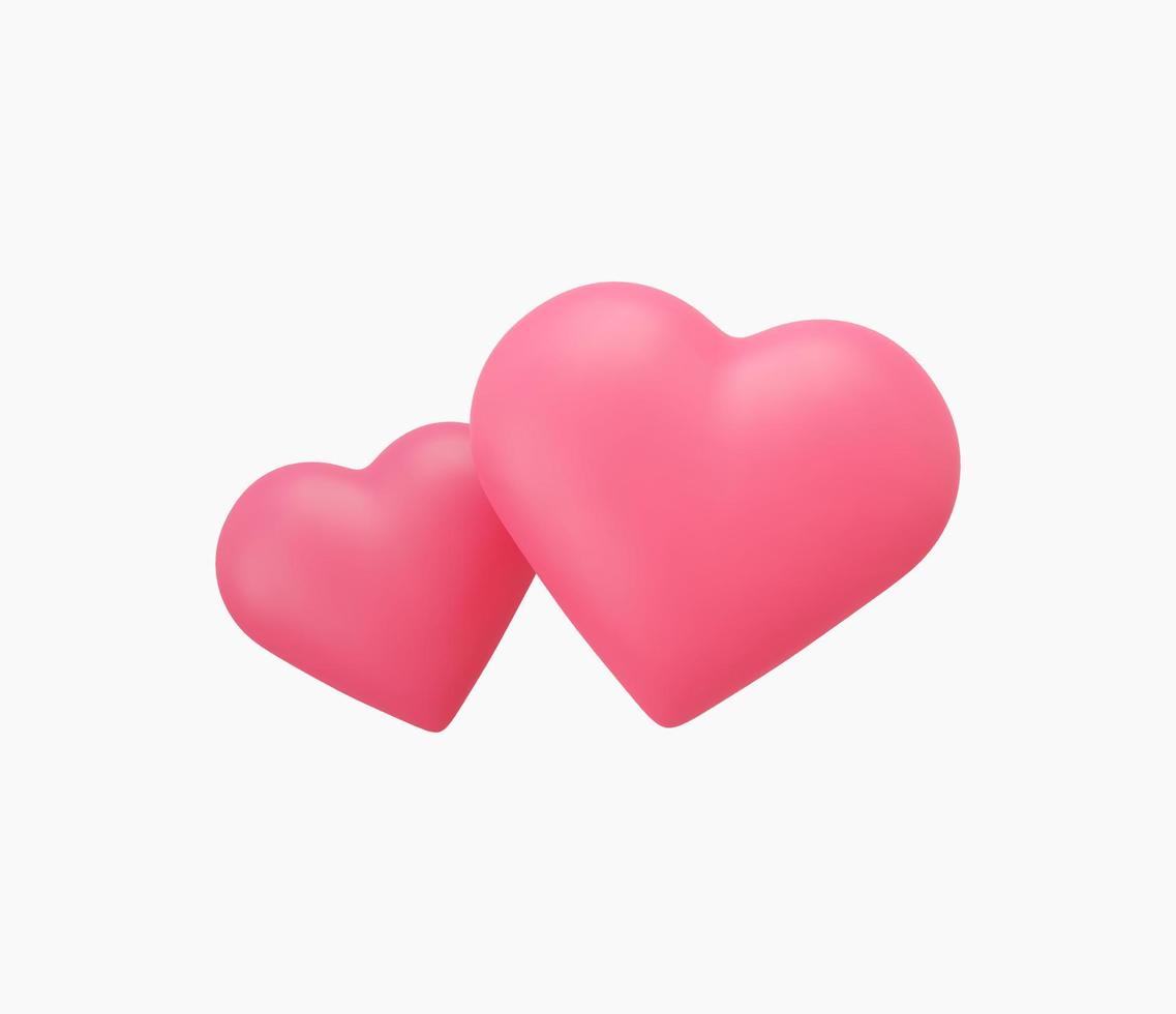 3d Realistic Heart or Love Icon vector illustrations.