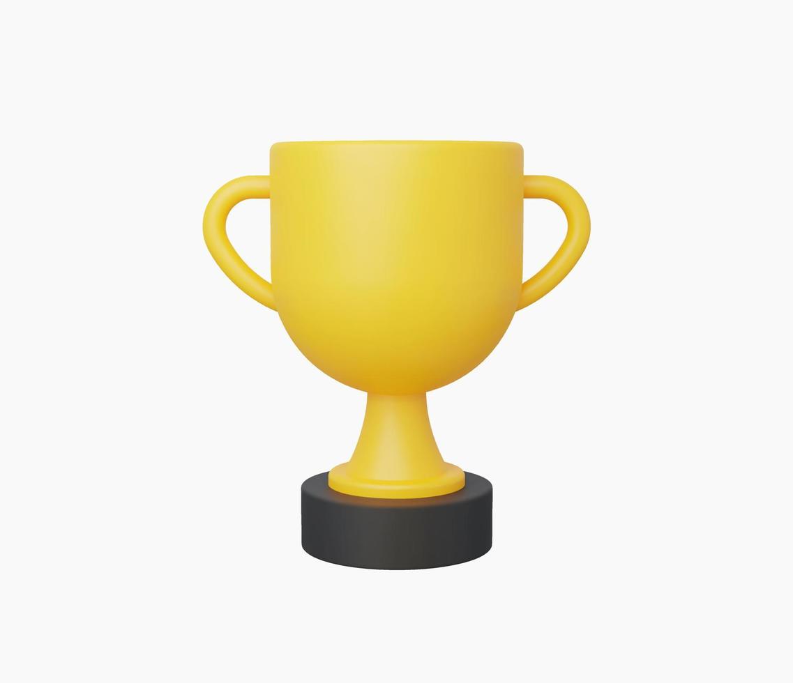 3d soccer trophy or realistic golden football cup Vector Image