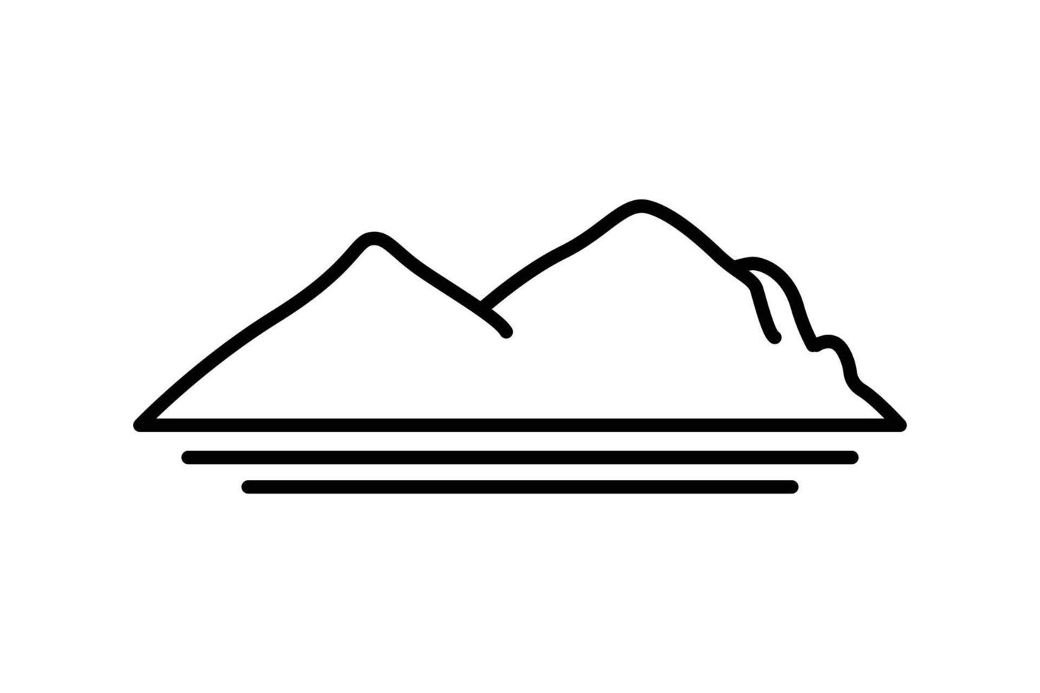 Mountain icon illustration. icon related to tourism, travel, natural. Line icon style. Simple vector design editable