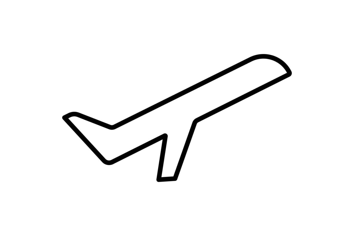 Airplane icon illustration. icon related to transportation, travel. Line icon style. Simple vector design editable