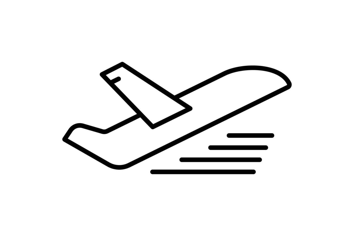 Airplane icon illustration. icon related to transportation, travel. Line icon style. Simple vector design editable
