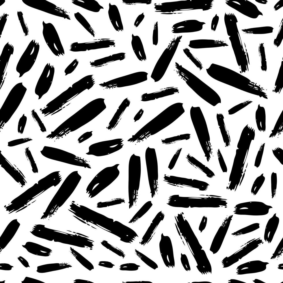 Seamless pattern with dark hand drawn scribble smear on white background. Abstract grunge texture. Vector illustration
