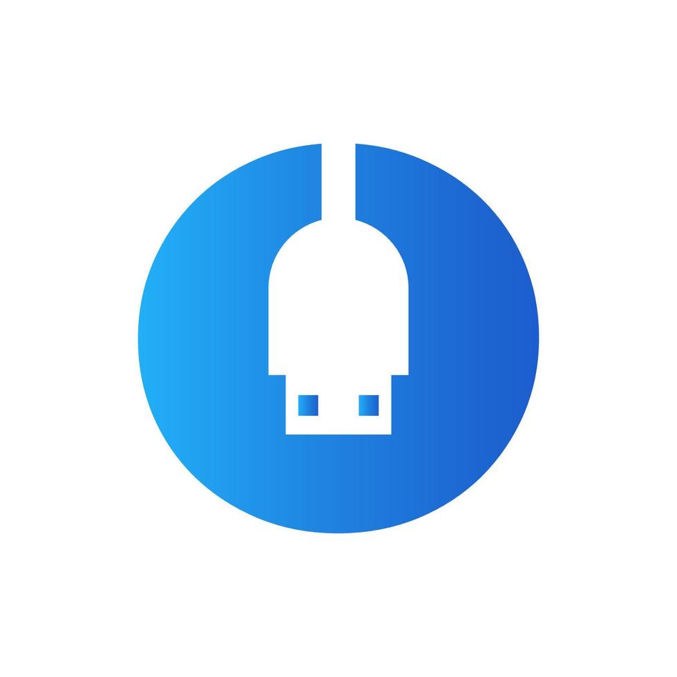 Initial Letter O USB Symbol Design. Computer Connection USB Cable Icon Vector