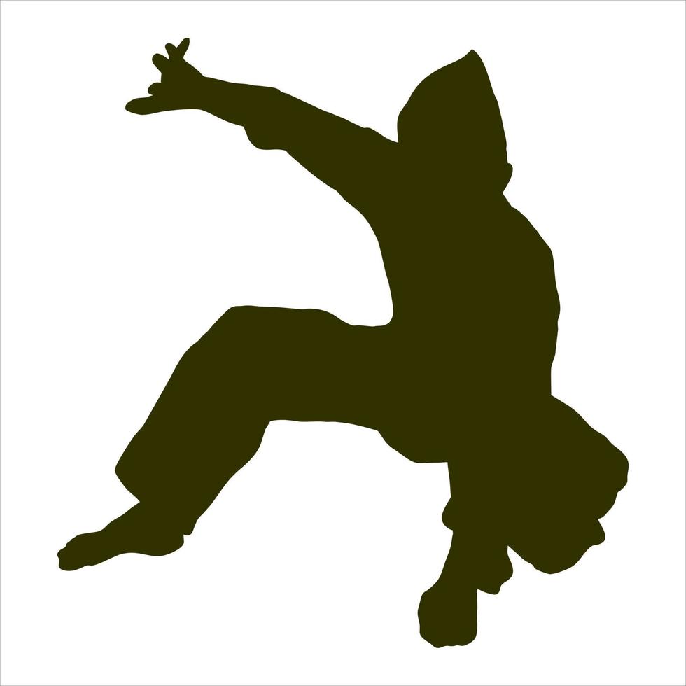 illustration of silhouette fighter silat karate muaythai vector