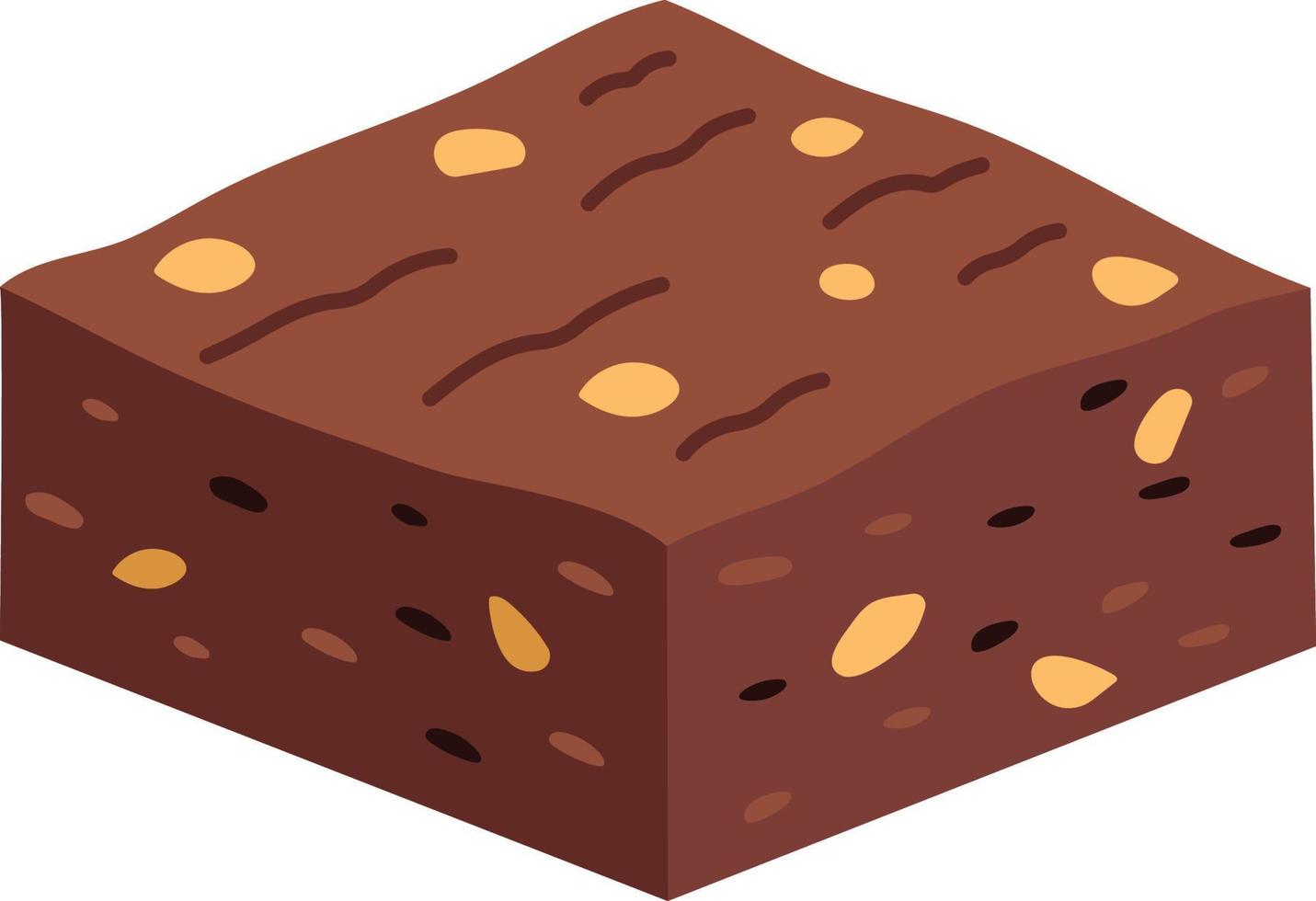 brownie pastel postre icono elemento ilustración estilo plano vector