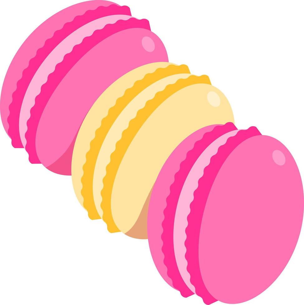 Macaron three piece Dessert Icon Element illustration Flat style vector