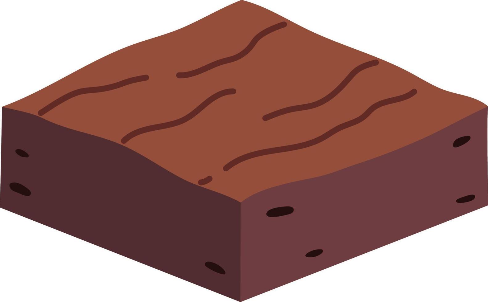 fudge brownie postre icono elemento ilustración estilo plano vector