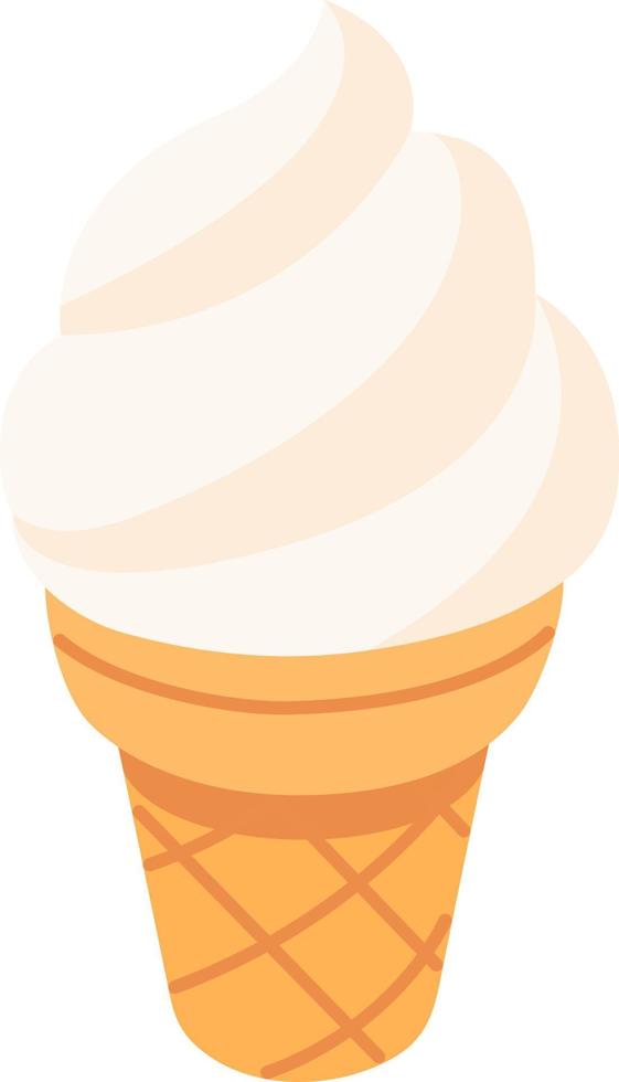 cono de helado de vainilla postre icono elemento ilustración estilo plano vector