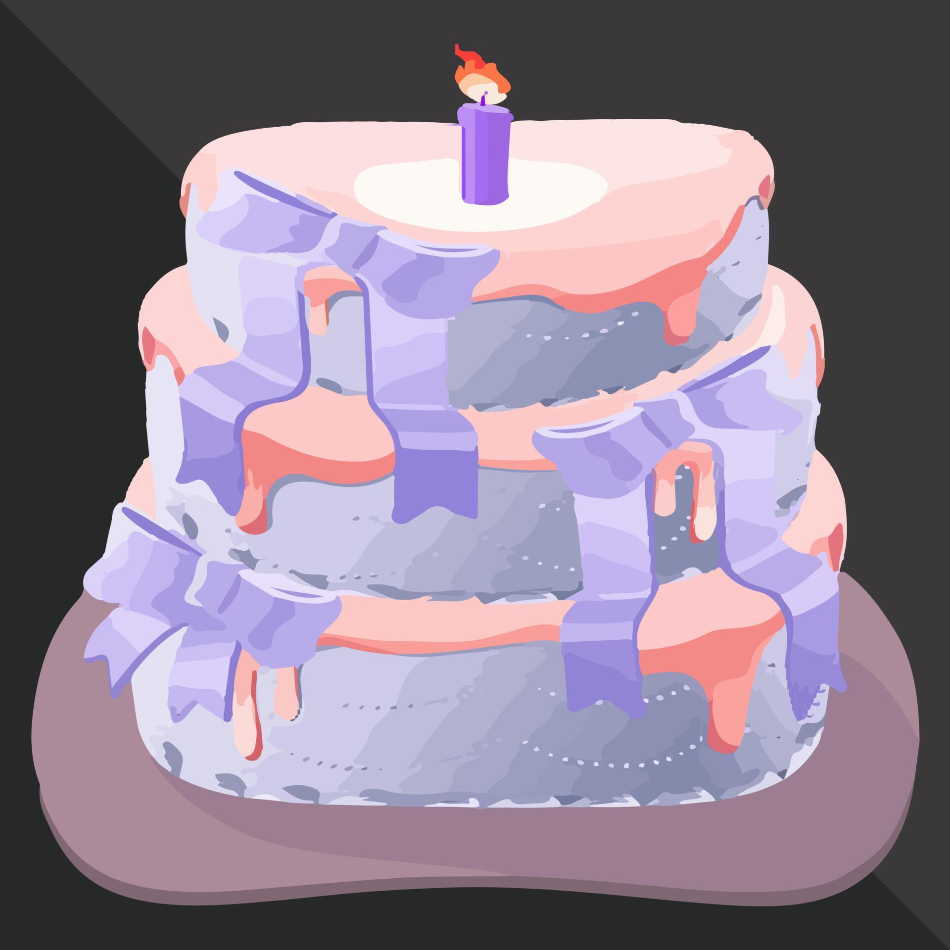 Sweet birthday cake with candles 19494594 Vector Art at Vecteezy