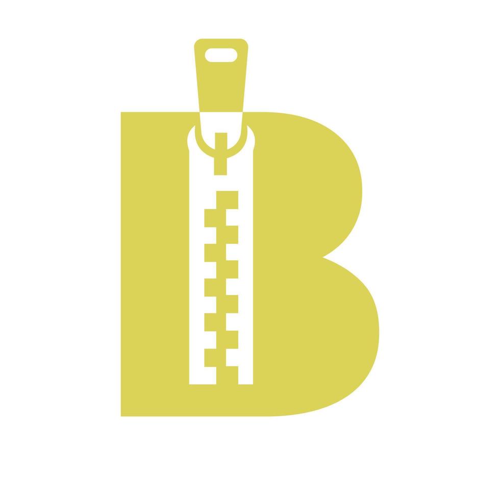 logotipo inicial de la cremallera b para tela de moda, bordado y plantilla de vector de identidad de símbolo textil