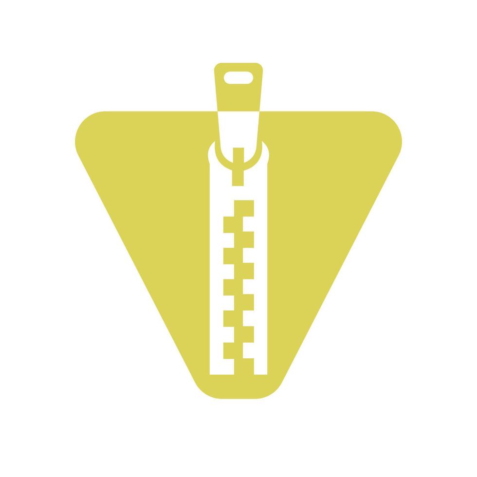 logotipo inicial de la cremallera v para tela de moda, bordado y plantilla de vector de identidad de símbolo textil