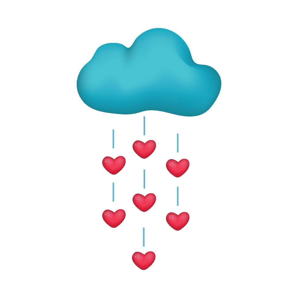 ilustración vectorial de nube y corazón. vector