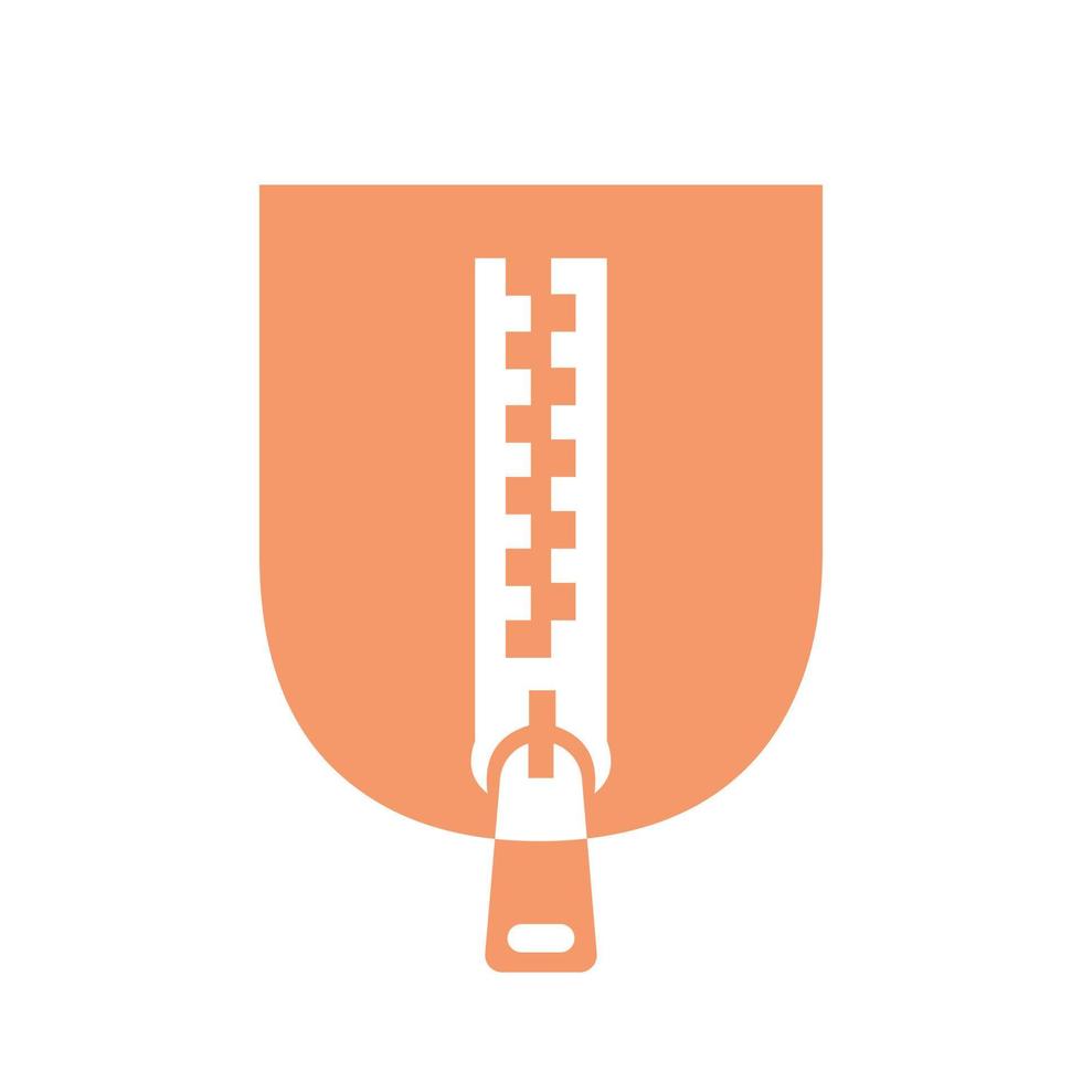 Initial Letter U Zipper Logo For Fashion Cloth, Embroidery and Textile Symbol Identity Vector Template