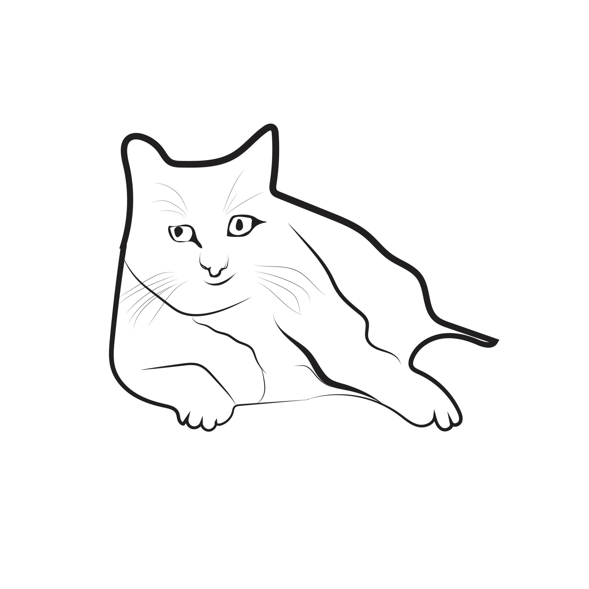 Cat vector line design. 19494792 Vector Art at Vecteezy